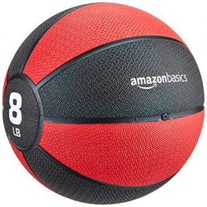 AmazonBasics Workout Fitness Exercise Weighted Medicine Ball – 8 Pounds, Red and Black