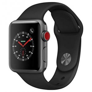 Apple Watch Series 3 (GPS + Cellular, 38mm) – Space Gray Aluminium Case with Black Sport Band