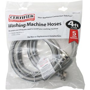 Certified Appliance Accessories 2 pk Braided Stainless Steel Washing Machine Hoses, 4ft