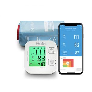 iHealth Track Wireless Blood Pressure Monitor Bluetooth Blood Pressure Cuff, Digital Upper Arm Cuff, BP Meter with Multi-Color Backlight Large Display, Kit Comes with Batteries (BP Monitor New)