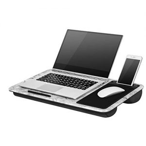 LapGear Home Office Lap Desk – White Marble (Fits up to 15″ Laptop) Style #91501