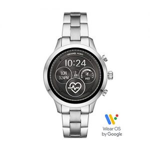 Michael Kors Women’s Access Runway Touchscreen Watch with Stainless Steel Strap, SilverTone, 18 (Model: MKT5044)