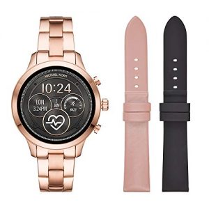 Michael Kors Women’s Smartwatch Touchscreen Watch with Stainless-Steel Strap, Rose Gold, 18 (Model: MKT5054)