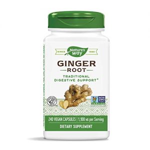Nature’s Way Premium Herbal Ginger Root 550 mg per capsule, 240 Vcaps (Packaging May Vary)