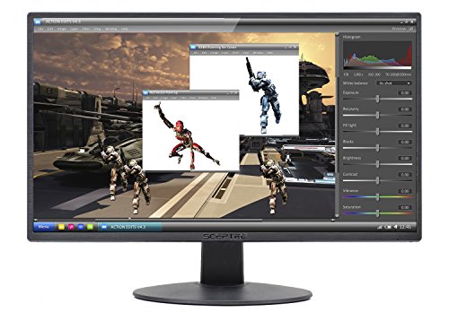 Sceptre E205W-1600 20″ 75Hz Ultra Thin LED Monitor HDMI VGA Build-in Speakers, Metallic Black (2018 version)