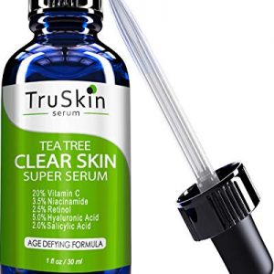 Tea Tree Clear Skin Serum, Age-Defying formula for acne-prone skin with 20% Vitamin C, Retinol, Niacinamide, Salicylic Acid & Hyaluronic Acid for Blemish-Free, Soft, Radiant, Youthful Skin. 1oz