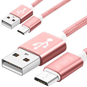 2 Pack 5 Ft Replacement Micro USB Cable,CaseHQ Powerline Cord for Amazon Kindle, Kindle Touch, Kindle Fire, Kindle Keyboard,Kindle DX,HD, HDX,8.9″, Kindle Paperwhite,Voyage,Echo Dot.etc-Rosegold,