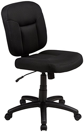 AmazonBasics Low-Back Computer Task Office Desk Chair with Swivel Casters – Black, BIFMA Certified,