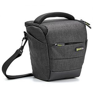 Camera Case, Evecase Digital SLR/DSLR Professional Camera Shoulder Bag for Compact System, Hybrid, Mirrorless, Micro 4/3 and High Zoom Camera – Black