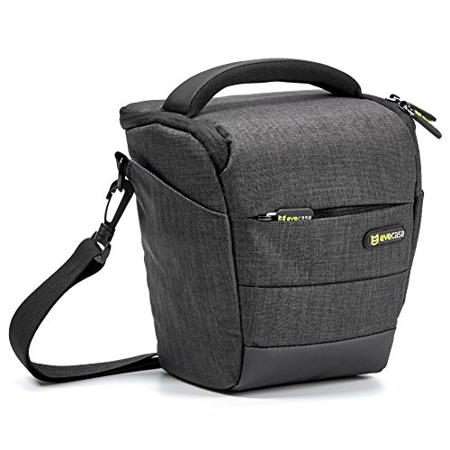 Camera Case, Evecase Digital SLR/DSLR Professional Camera Shoulder Bag for Compact System, Hybrid, Mirrorless, Micro 4/3 and High Zoom Camera – Black