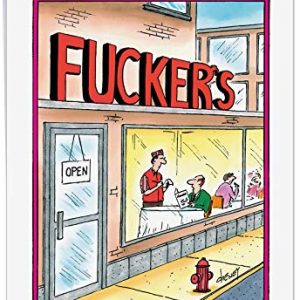 F-ckers – Hilarious Adult Birthday Notecard with Envelope (Big 8.5 x 11 Inch) – Cartoon Diner, Funny Birthday Greeting Card for Men, Women – Big B-Day Gratitude, Congrats Stationery Gift J8245,