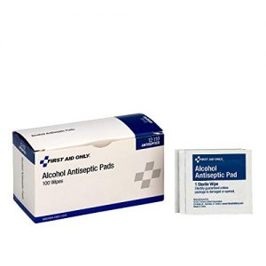 First Aid Only Alcohol Wipes, 100 Per Box,