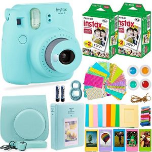 Fujifilm Instax Mini 9 Camera with Fuji Instant Film (40 Sheets) & Accessories Bundle Includes Case, Filters, Album, Lens, and More,