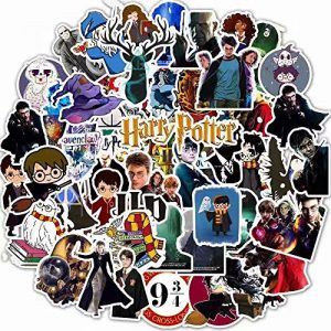 Harry Potter Stickers for Water Bottles[50pcs] Mini Vinyl Decals for Laptop Phone Case Tumbler Hydro Flask Car Computer Guitar Ceiling Wall Helmet Skateboard Luggage PC Bike Bumper, Gift for Teen kids,
