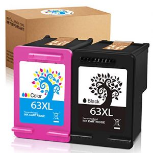 H&BO TOPMAE Re-Manufactured Ink Cartridge Replacement for HP 63xl 63XL use with HP DeskJet 2132 3630 3636 HP Envy 4525 4528 OfficeJet 5255 5258 5252 3832 3833 (1 Black+ 1 Tri-Color),