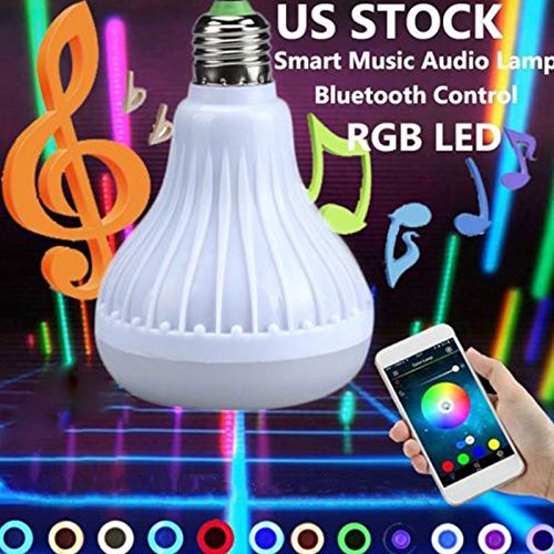 LED Music Bulb Loudspeaker Wireless E27 Speaker KTV Portable Bluetooth 4.0 APP Control