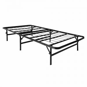 LUCID Foldable Metal Platform Bed Frame and Mattress Foundation -Strong and Sturdy Support – Quiet Noise Free – Twin Size,