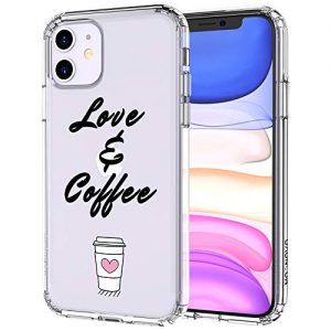 MOSNOVO iPhone 11 Case, Coffee Lover Pattern Clear Design Transparent Plastic Hard Back Case with TPU Bumper Protective Case Cover for Apple iPhone 11 (2019),