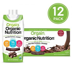 Orgain Organic Nutritional Shake, Creamy Chocolate Fudge – Meal Replacement, 16g Protein, 21 Vitamins & Minerals, Gluten Free, Soy Free, Kosher, Non-GMO, 11 Ounce, 12 Count (Packaging May Vary),