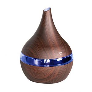 Pet1997 Ultrasonic Aroma Humidifier, Essential Oil Diffuser, Aromatherapy Purifier – 7 Color Humidifier – Snow Mountain – Deep & Light Wood Grain – USB & LED (A),