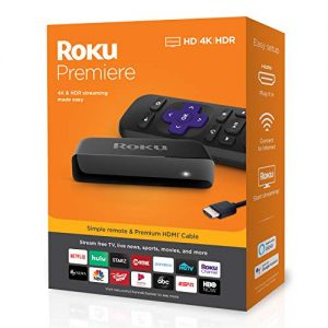 Roku Premiere | HD/4K/HDR Streaming Media Player, Simple Remote and Premium HDMI Cable,