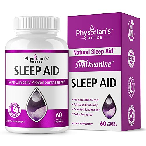 Sleep Aid with Valerian Root, Patented & Clinically Proven Suntheanine, 100% Natural, Insomnia Relief, Chamomile, Suntheanine & P5P Wake Up Feeling Rested, Sleeping Pills for Adults Extra Strength