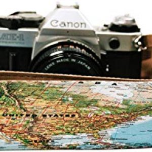 Travel Camera Strap World Map for All DSLR Camera. Cotton Elegant Universal Strap, Neck Shoulder SLR Camera Strap for Canon, Nikon Best Stocking Stuffer for Men & Women Photographers