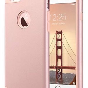 ULAK iPhone 6S Case, iPhone 6 Case, Slim Fit Dual Layer Soft Silicone & Hard Back Cover Bumper Protective Shock-Absorption & Anti-Scratch Case for Apple iPhone 6 / 6S 4.7 inch- Rose Gold,