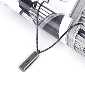 VEAQEE for Flex 2 Bands Jewely Necklace Stainless Steel Accessory Metal Pendant for Flex 2 Tracker (Black)