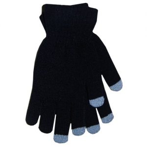 Boss Tech Products Knit Touchscreen Gloves with Conductive Fingertips for Use with All Touchscreen Electronic Devices – Black