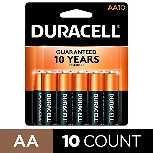 Duracell – CopperTop AA Alkaline Batteries – long lasting, all-purpose Double A battery for household and business – 10 Count,