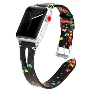 KoudHug 2 in 1 DIY Bracelet Compatible Apple Watch Band 38mm 40mm 42mm 44mm with Case iWatch Series 4 3 2 1, Jewelry Beaded Apple Watch Band Women Cuff Wristband (Rose Gold, 42mm Band/Case)