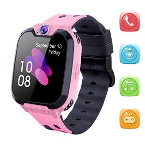 4G Kids Smartwatch, Waterproof Children Watch GPS Tracker with SOS/Video Chat/Two-Way Call/Bluetooth/WiFi/Flashlight, Kid Phone Watch for Boy Birthday Gift (Blue)