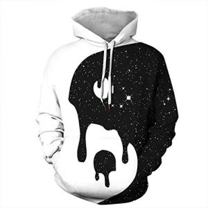 LUCAMORE Couple Pocket Sweatshirt 3D Print Hoodies Round Tie Hat Sweater Casual Warm Pullover Men Women Daily Tops