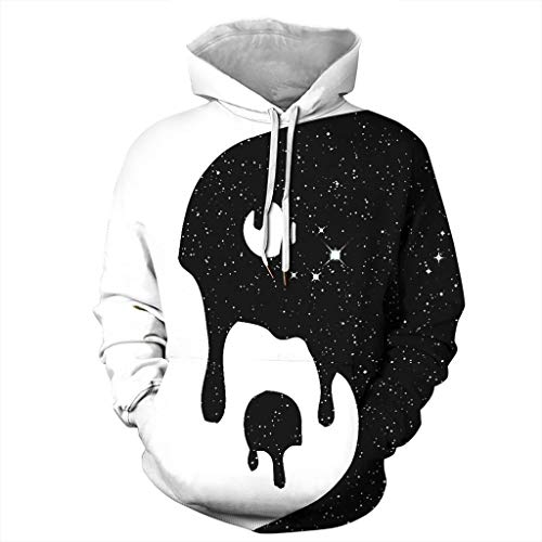 LUCAMORE Couple Pocket Sweatshirt 3D Print Hoodies Round Tie Hat Sweater Casual Warm Pullover Men Women Daily Tops