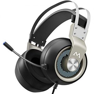 Mpow EG3 Pro Gaming Headset with 3D Surround Sound, PS4 Xbox One Headset with Noise Cancelling Mic, Gaming Chat Headset, Over-Ear Gaming Headphones for PC, Xbox 1, PS4, Nintendo Switch,