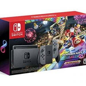 Nintendo Switch w/ Neon Blue & Neon Red Joy-Con + Mario Kart 8 Deluxe (Full Game Download) – Switch,