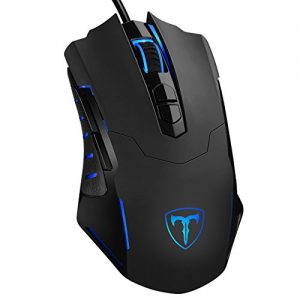 PICTEK Gaming Mouse Wired [7200 DPI] [Programmable] [Breathing Light] Ergonomic Game USB Computer Mice RGB Gamer Desktop Laptop PC Gaming Mouse, 7 Buttons for Windows 7/8/10/XP Vista Linux, Black,
