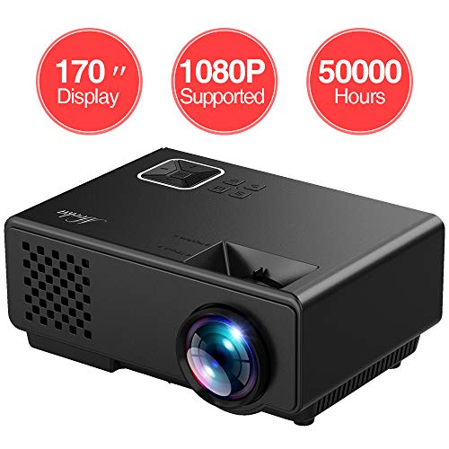 2020 Newest, Jinhoo Mini Overhead Projector 3500 Lux Full HD 1080P Supported, Home Theater Video Projector with 176” Projector Size 55000 Hours, Compatible with TV Stick,HDMI,AV, USB,Laptop,