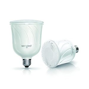 Sengled Pulse LED Smart Bulb with JBL Bluetooth Speaker, App Controlled Up to 8 BR30 LED Light Bulbs with Starter Kit, E26 Base, Compatible with Amazon Alexa, White, 2 Pack