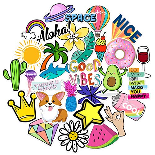 Stickers for Water Bottles Big 30-Pack Cute,Waterproof,Aesthetic,Trendy Stickers for Teens,Girls Perfect for Waterbottle,Laptop,Phone,Travel,